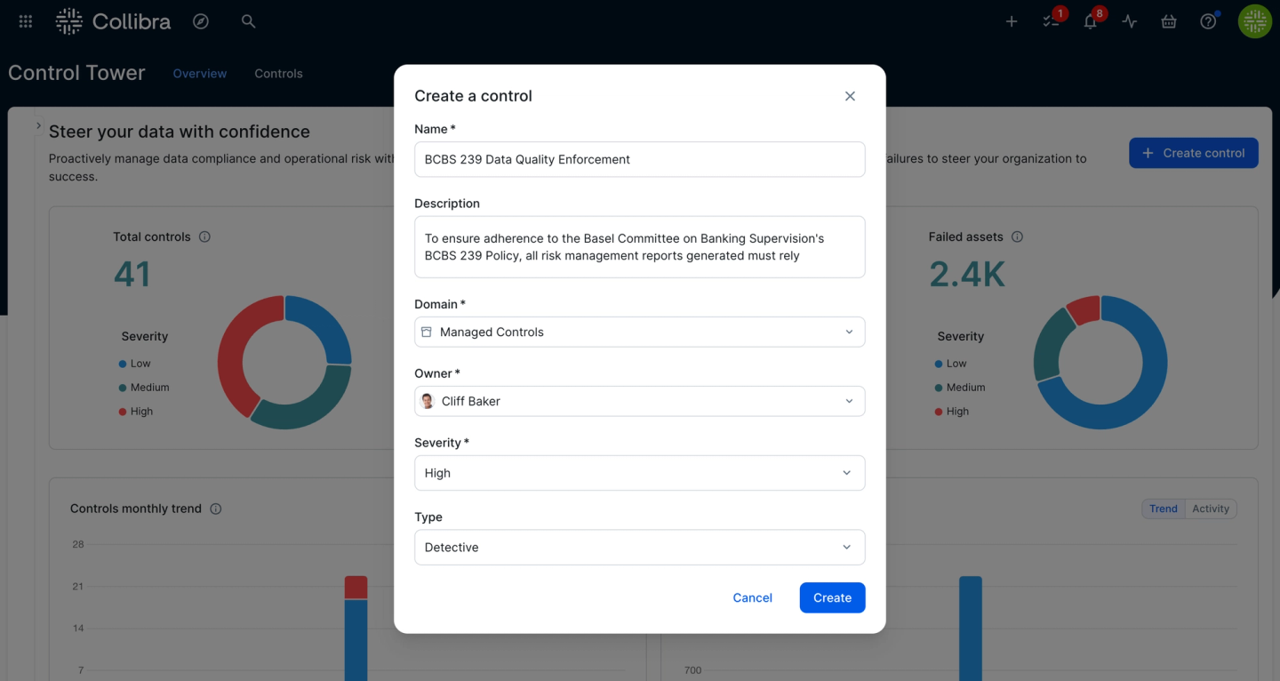 Easily create, manage and define controls