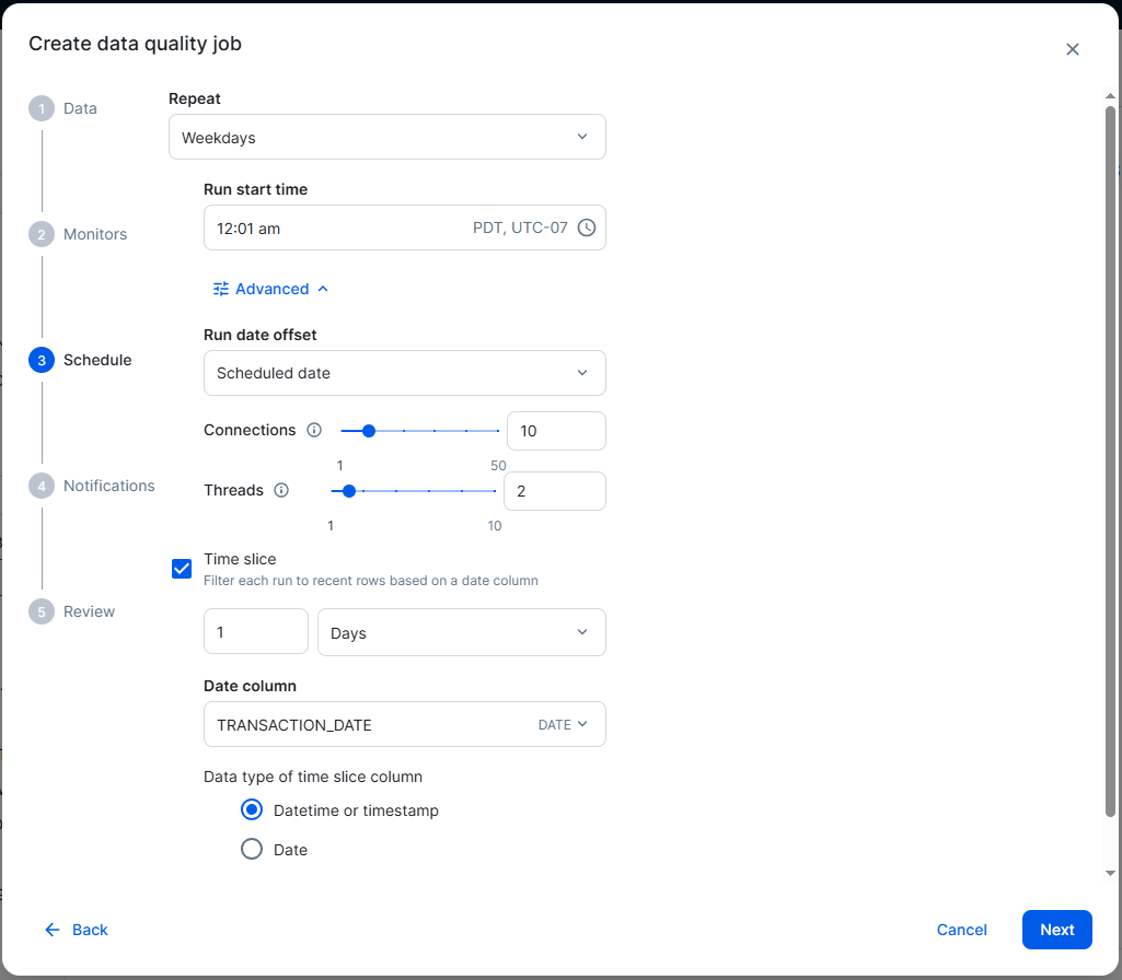 Schedule jobs to run at specified intervals