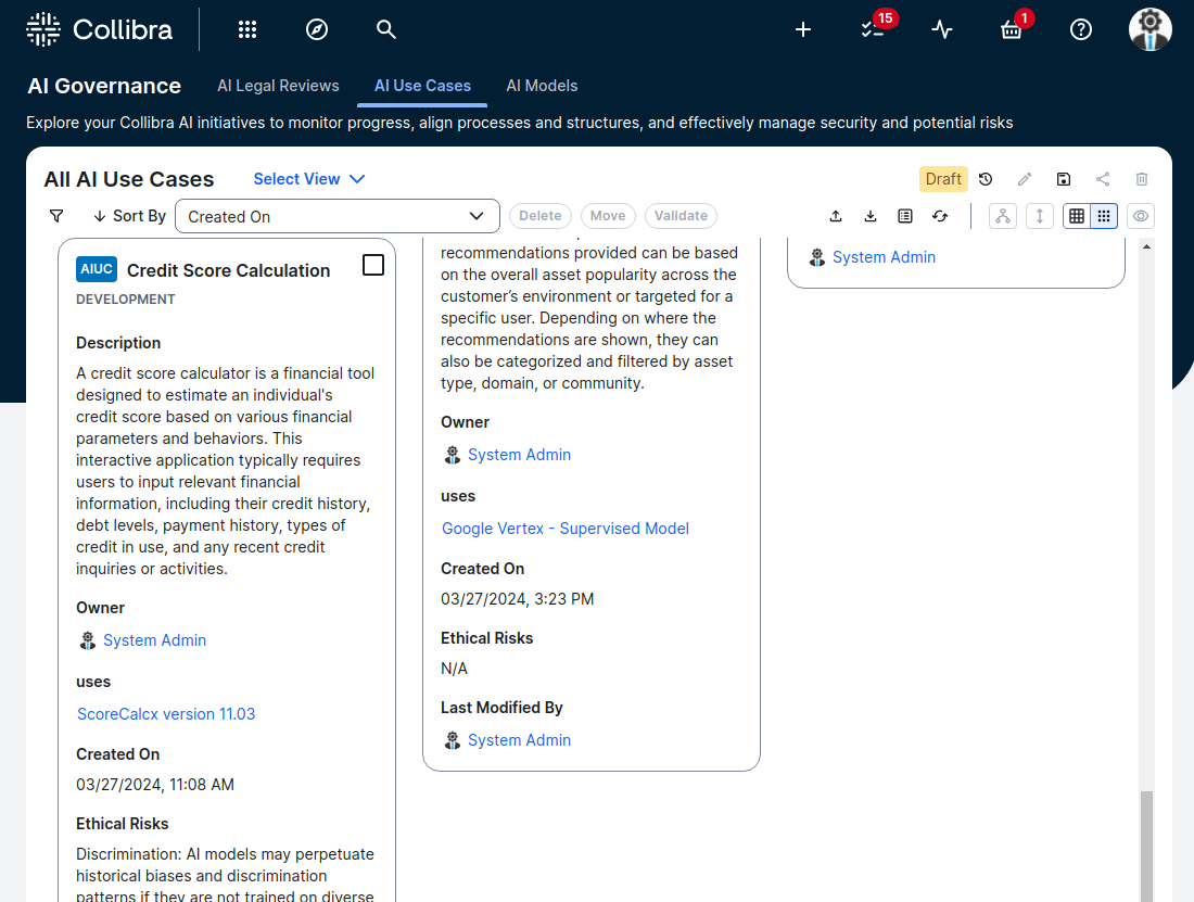 An example of an AI use case inventory.