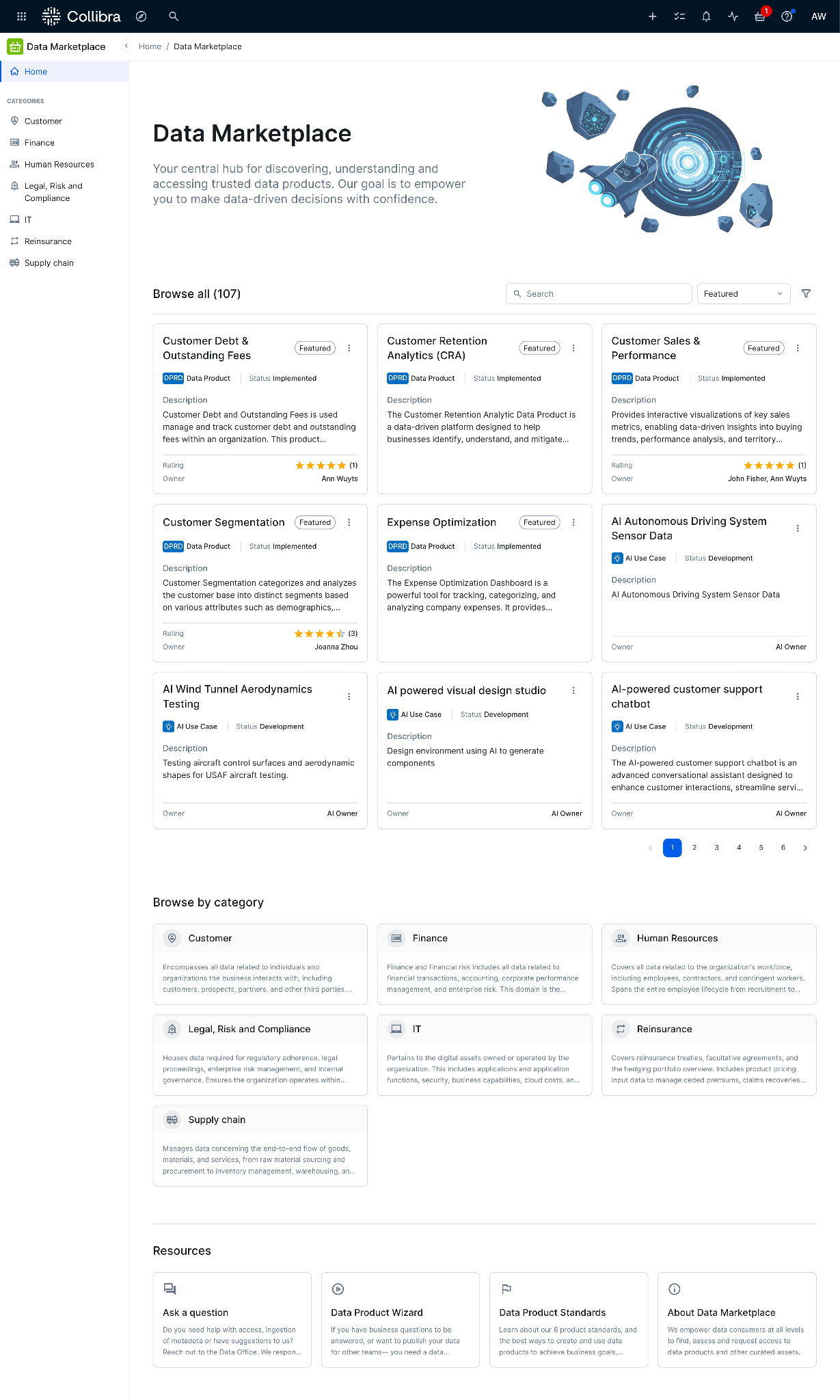 Configure the Home page as your consumers' front door to trusted data.