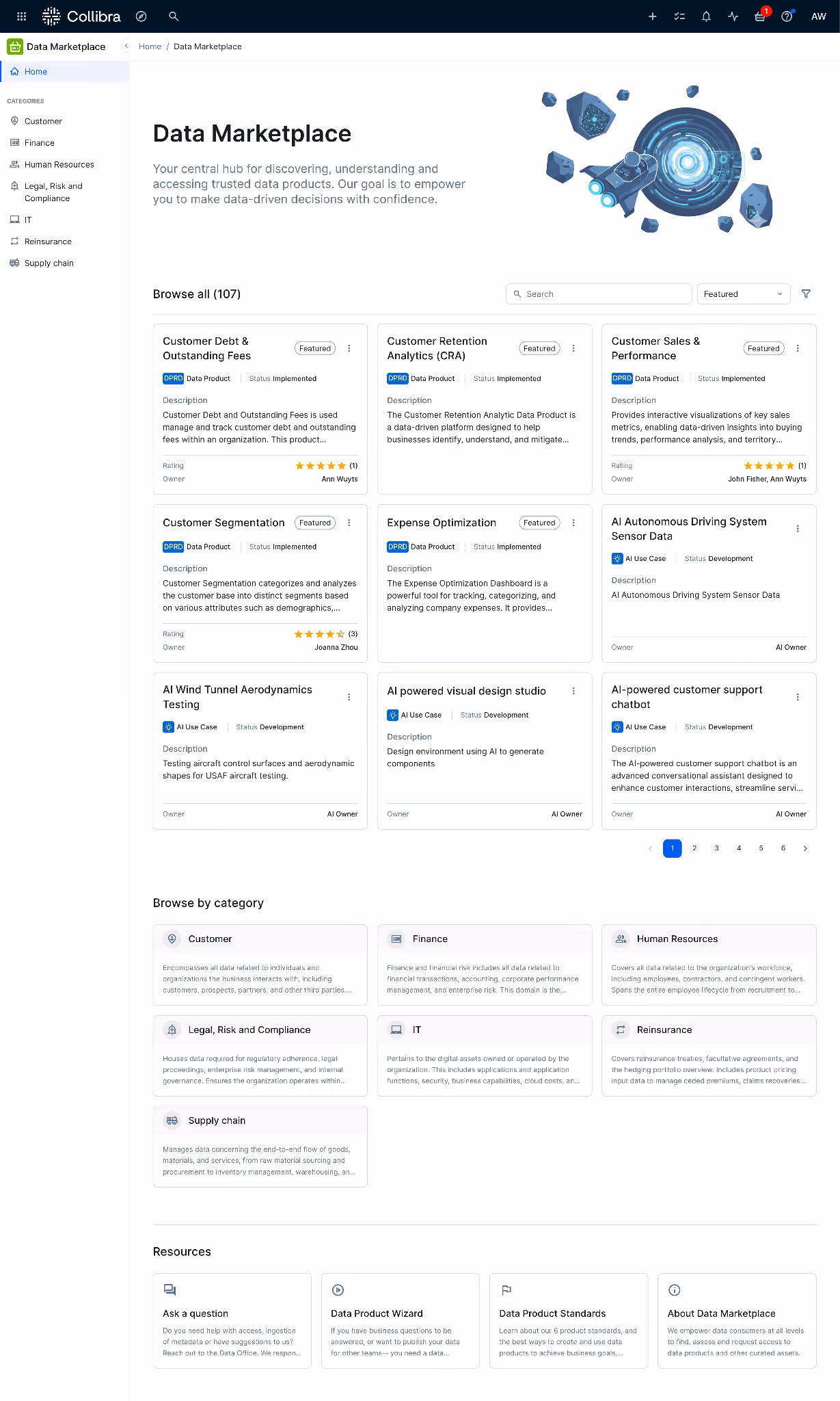 Configure the Home page as your consumers' front door to trusted data.