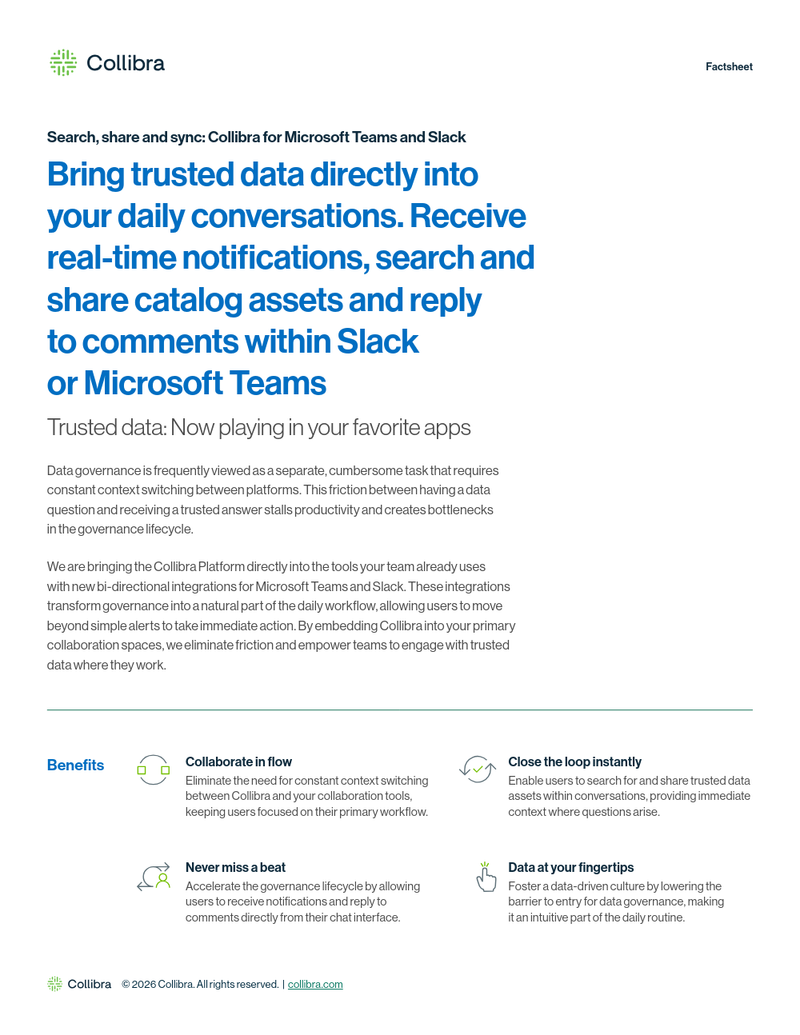 Search, share and sync: Collibra for Microsoft Teams and Slack cover image