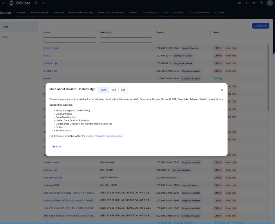 Simplify data source connectivity and synchronization with a fully managed Collibra service for faster time-to-value.