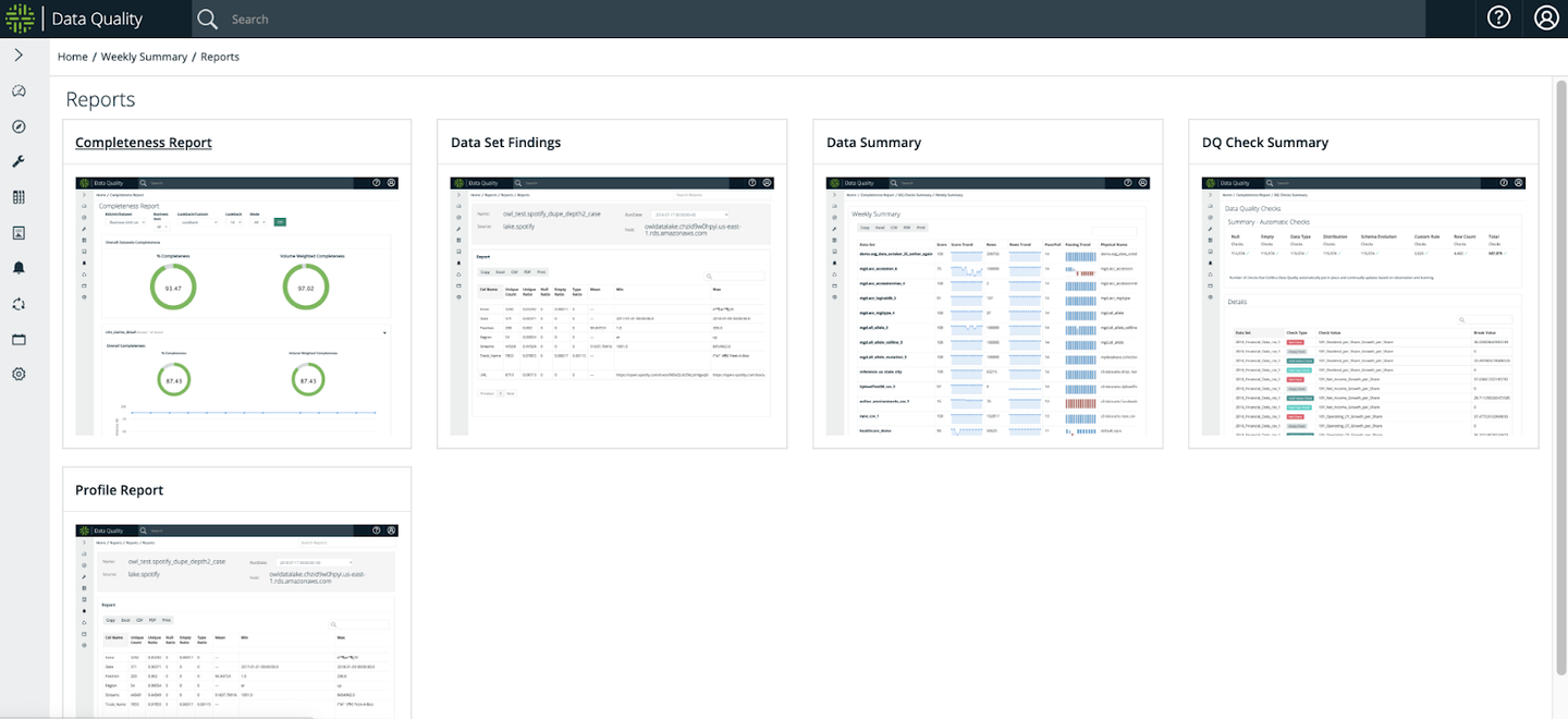 Figure 5: Built in report examples