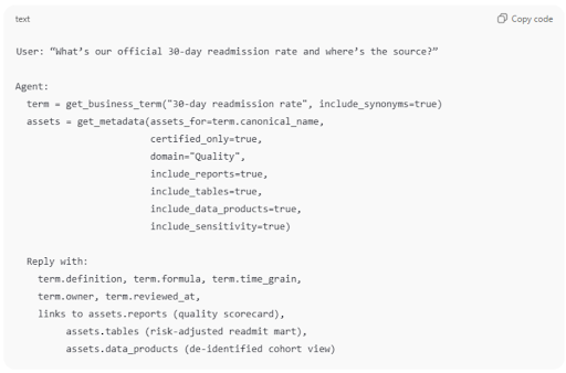 Healthcare chatbot MCP call pattern example 