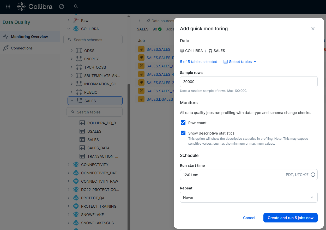 Deploy monitoring across an entire schema