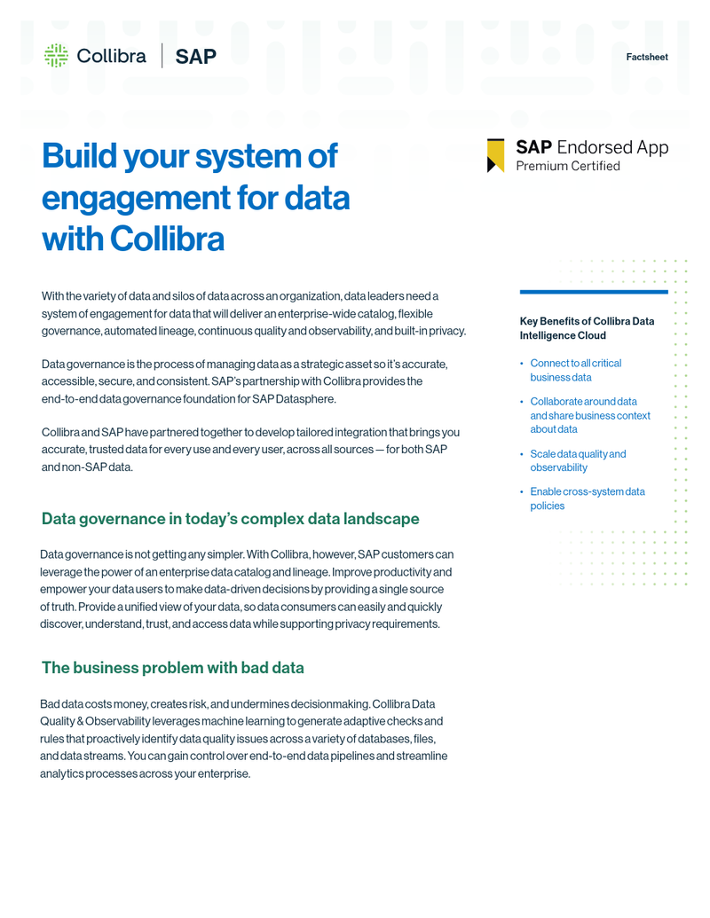 Build your system of engagement for data with Collibra and SAP cover image