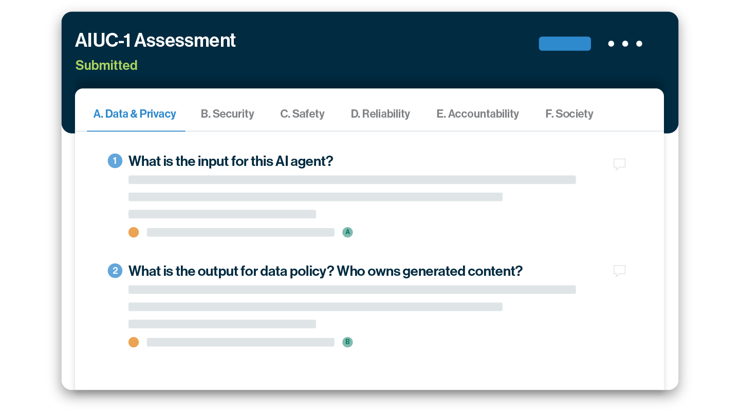 AIUC-1 out of the box assessment image