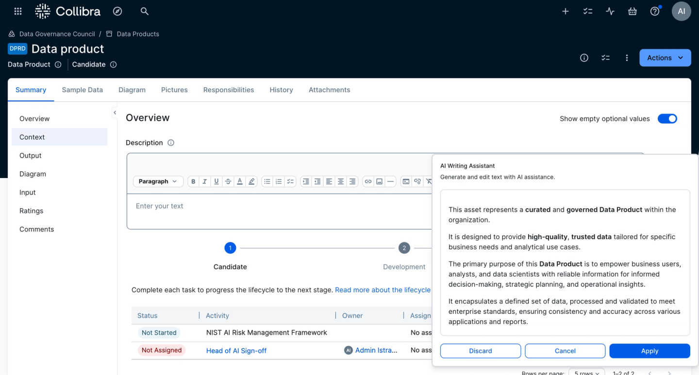Instantly generate new text based on saved prompts and contextual information.