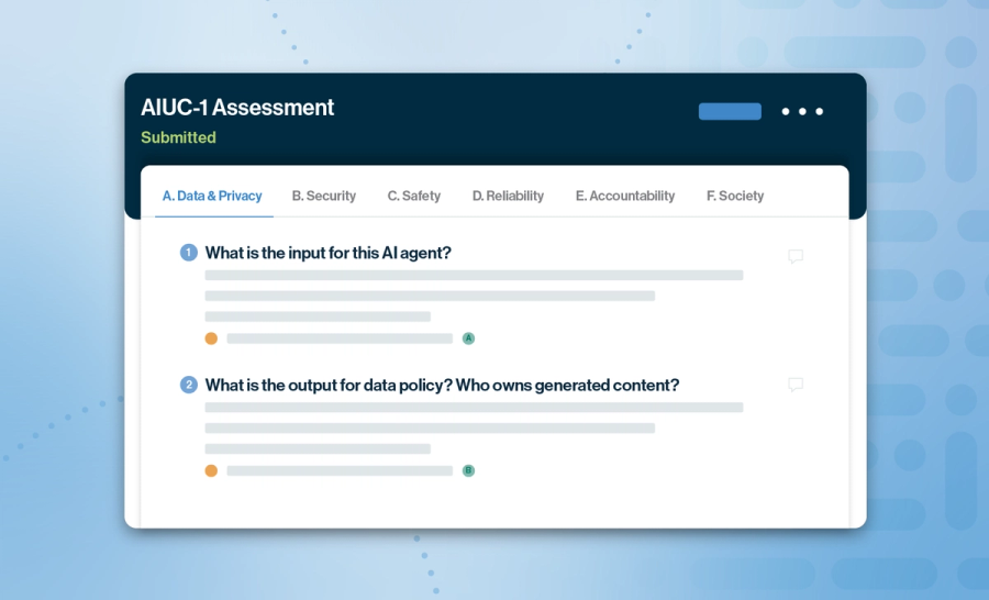 Operationalize the AIUC-1 standard with the new out-of-the-box assessment template cover image