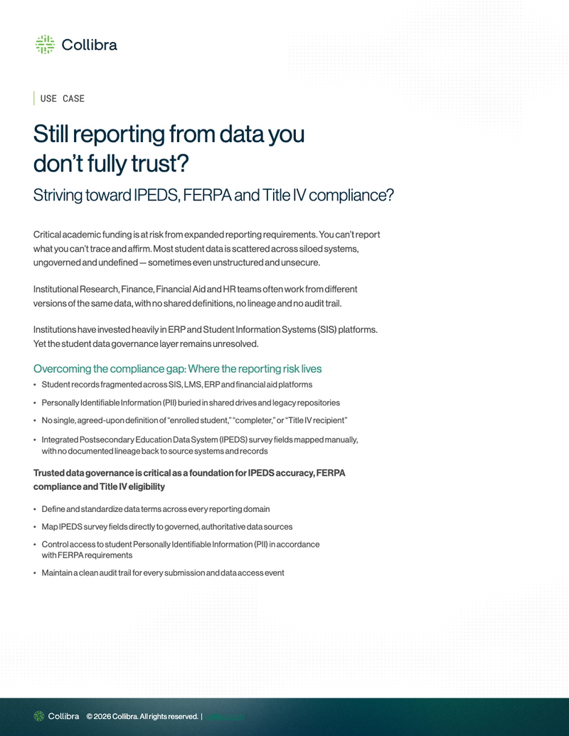 Still reporting from data you don't fully trust? Striving toward IPEDS, FERPA, and Title IV compliance? cover image