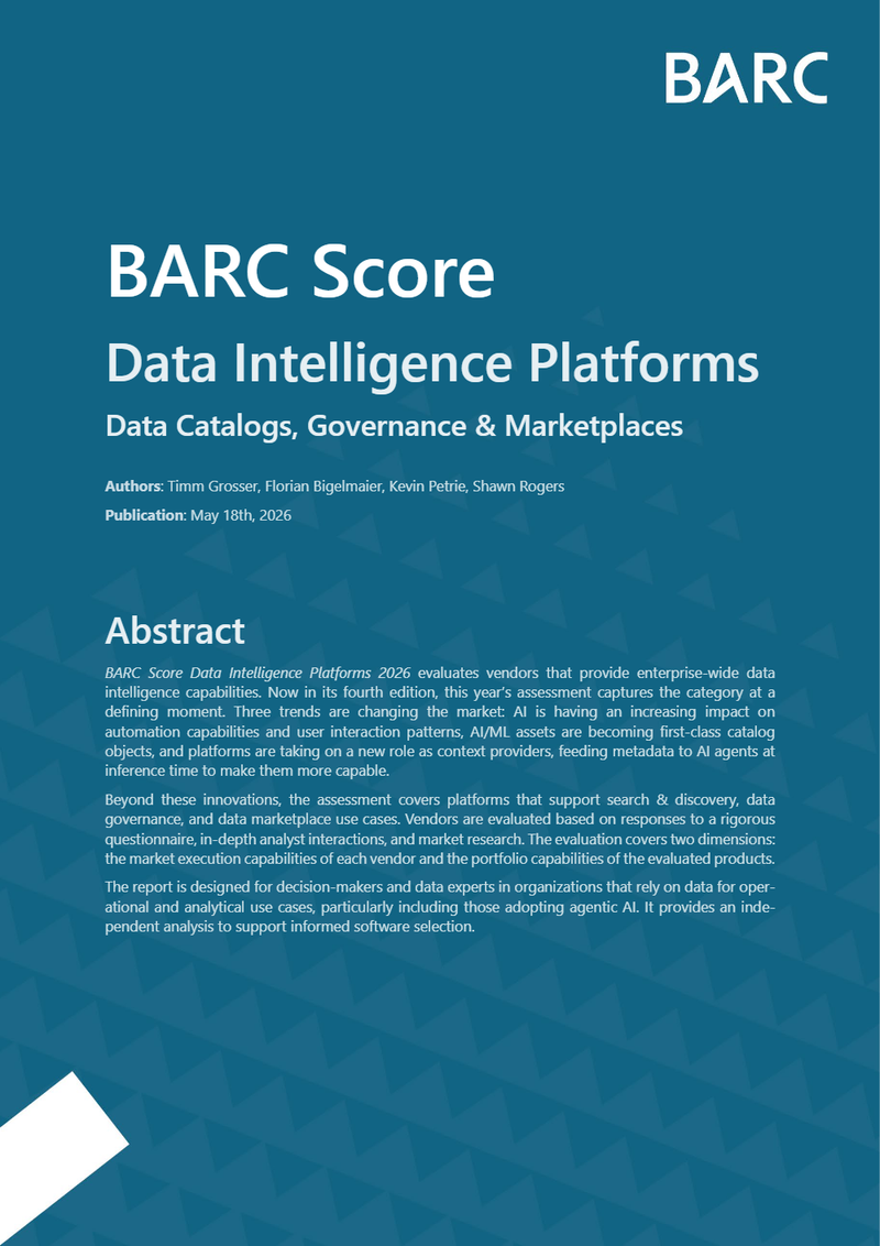 Collibra named a Market Leader in the 2026 BARC Score for Data Intelligence Platforms cover image
